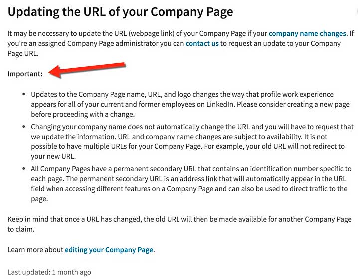 change my linkedin url