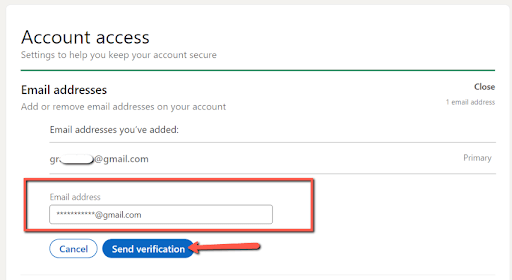 click the send verification