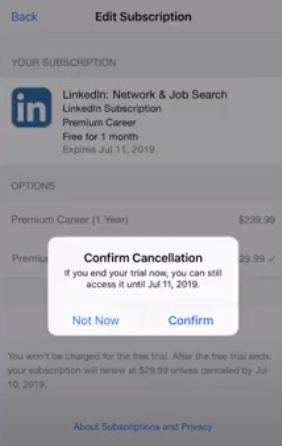 confirm cancellation
