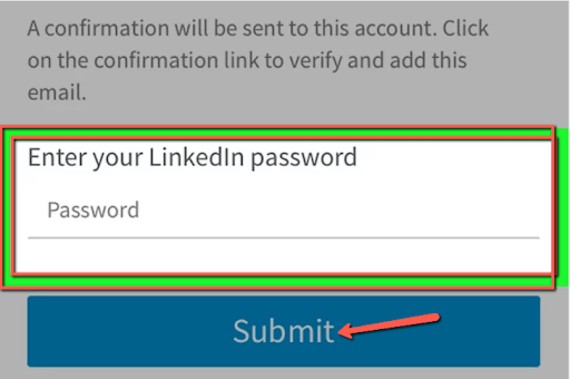 confirm it with your linkedin password