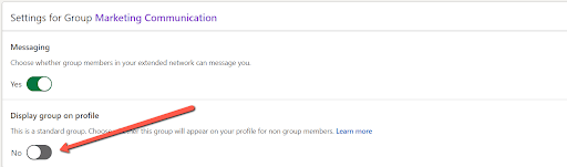 display group on profile