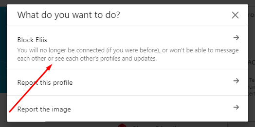 can you block someone on linkedin
