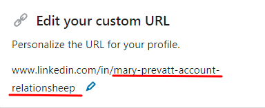 how to change linkedin url for company