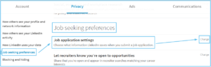 linkedin application settings