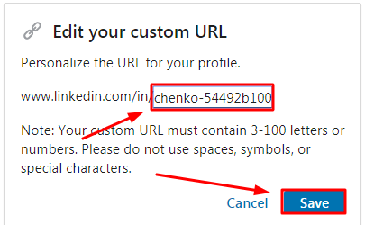 linkedin change url