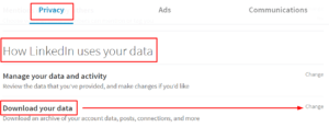linkedin privacy