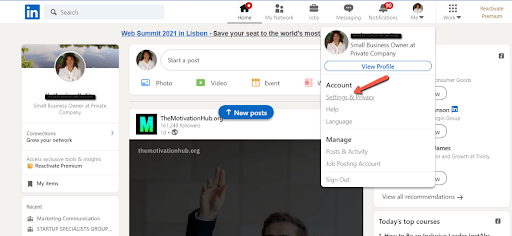 move the pointer over the settings