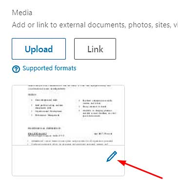 upload resume on linkedin