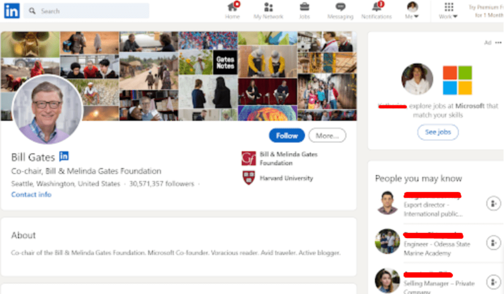 view linkedin member’s interests